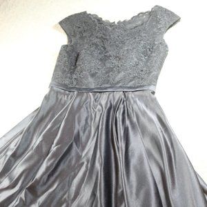 JJ's House Black Lace Bodice High Low Formal Dress